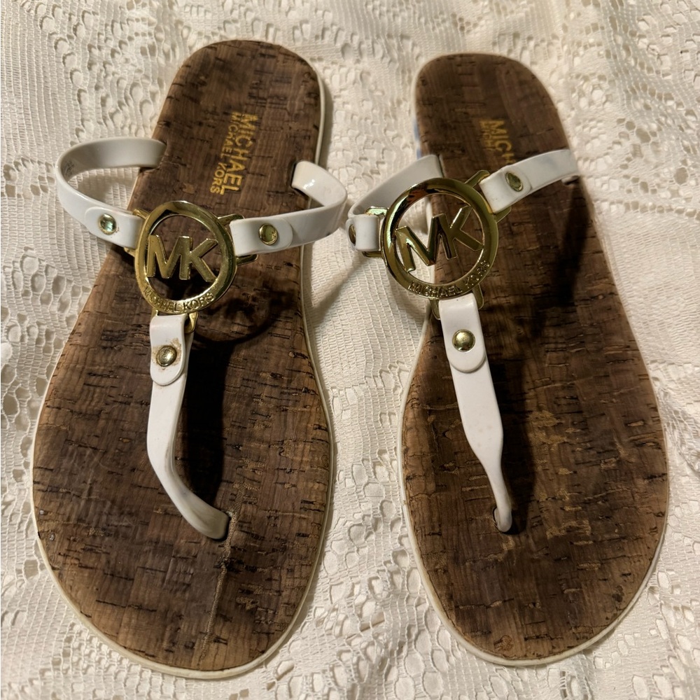 Michael Kors Women’s Sandals white and bamboo women’s 8 - Picture 3 of 3